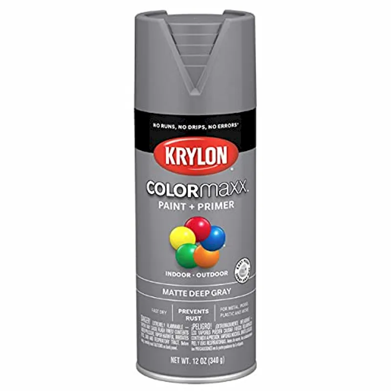 Colormaxx K05550007 Spray Paint and Primer for Indoor/Outdoor, Matte Deep Gray