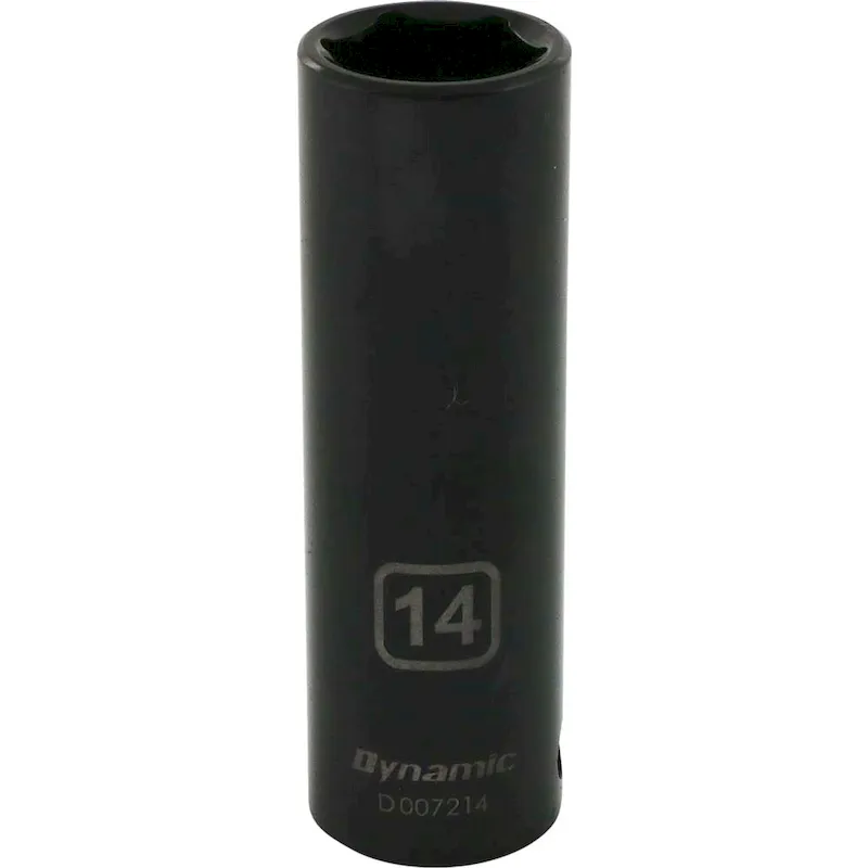 Dynamic Tools 3/8 Drive 6 Point Metric, 14mm Deep Length, Impact Socket (D007214)