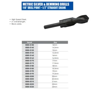 HHIP 18.00MM 1/2 SILVER & DEMMING DRILL (5000-0180)