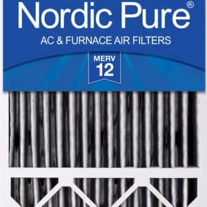 Nordic Pure 16x25x5 (4 3/8) Honeywell Replacement Air Filters MERV 12 Plus Carbon 1 Pack (16x25x5HPM12C-1)