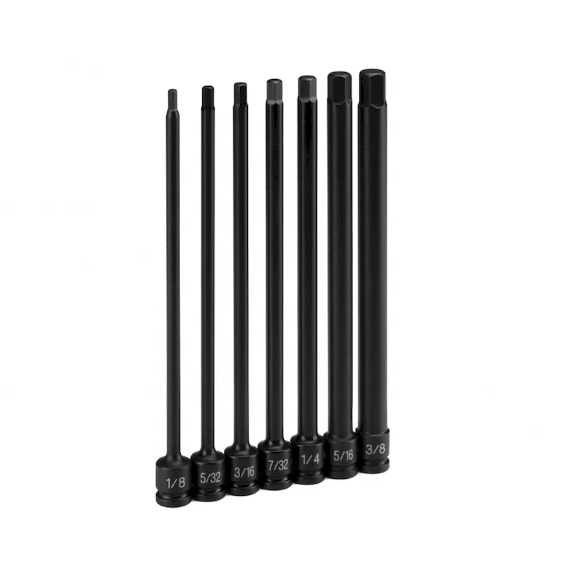 Grey Pneumatic 1/4 Drive 7 Piece 6 Length Fractional Hex Driver Set (9267H)