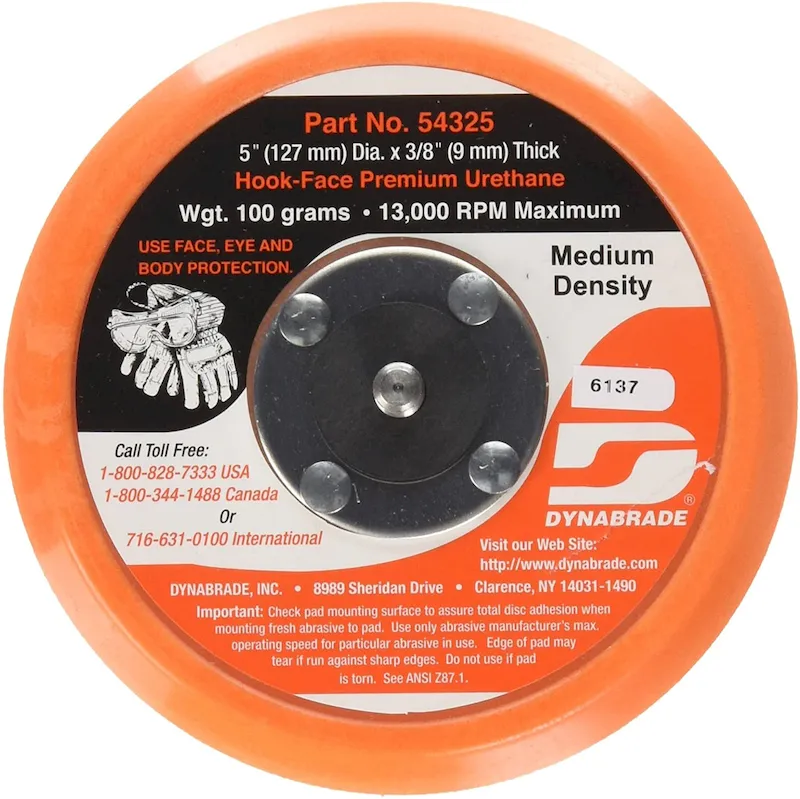 Dynabrade 5 Hook & Loop Disc Pad 3/8 Medium (54325)