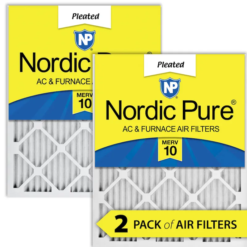 Nordic Pure 15x20x1 (14_1/2x19_1/2) Pleated MERV 10 Air Filters 2 Pack (15x20x1M10-2)