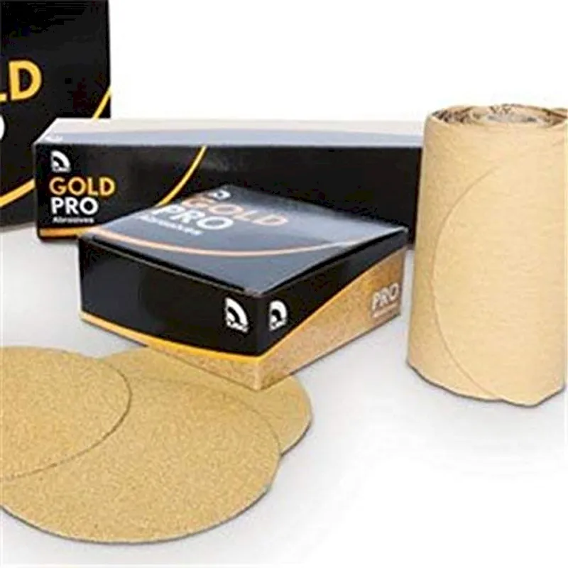 US Chemical And Plastics 6 PSA Sanding Disc Gold 100-Pack Roll 100-Grit (82307)