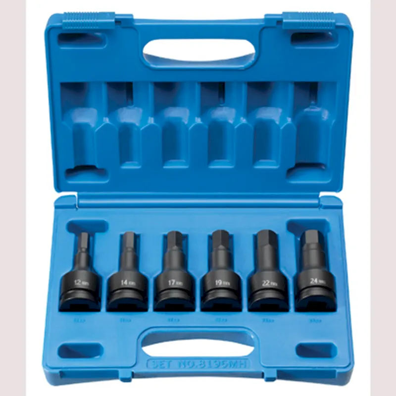Grey Pneumatic 3/4 Drive 6 Piece Hex Driver Metric Set (8196MH)